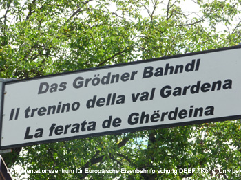 Grdnerbahn Grdnertalbahn Grdentalbahn DEEF/Dr. Michael Populorum ferrovia della val gardena