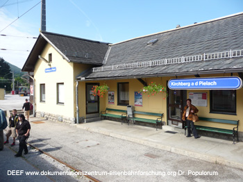 Bahnhof Kirchberg an der Pielach, Endpunkt der ehem. Pielachtalbahn. Die Mariazellerbahn. Foto DEEF - Dokumentationszentrum f�r Europ�ische Eisenbahnforschung. Dr. Michael Populorum