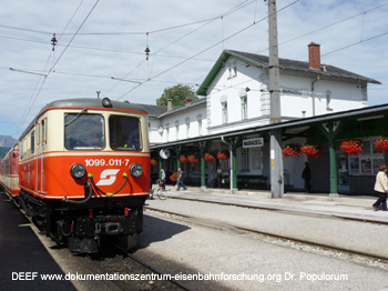 1099.011 im Bahnhof Mariazell im August 2010. Die Mariazellerbahn. Foto DEEF - Dokumentationszentrum f�r Europ�ische Eisenbahnforschung. Dr. Michael Populorum