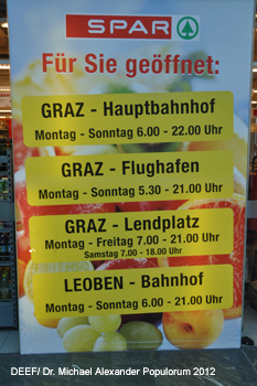Spar Markt Graz Hauptbahnhof ffnungszeiten DEEF/Dr. Michael Populorum
