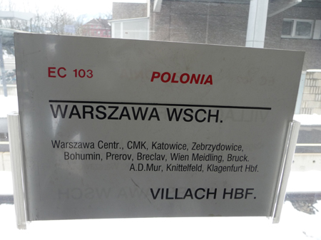 Bericht: Im Polnische Speisewagen des EC 102 Polonia von Leoben nach Hohenau an der March. Dr. Michael Populorum 2013