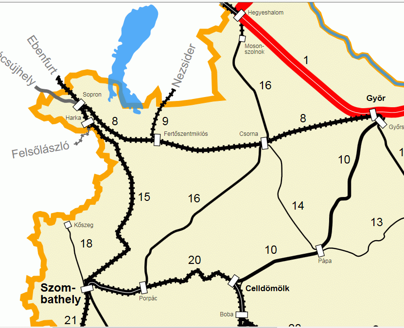 Eisenbahnen in Ungarn, Streckenplan