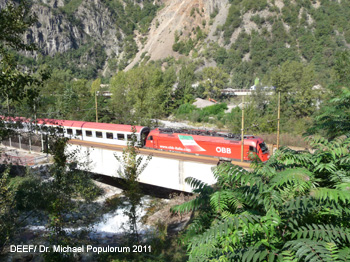 Eisenbahnarchäologische Wanderung von Bozen über Kardaun, Blumau, Atzwang nach Waidbruck. DEEF / Dr. Michael Populorum 2011
