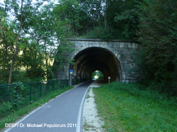 Brennerbahn historische Strecke Kardaun, Völsersteg, Atzwang, Kastelruth, Waidbruck. DEEF / Dr. Michael Populorum 2011