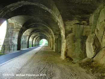 Brennerbahn historische Strecke Kardaun, Vlsersteg, Atzwang, Kastelruth, Waidbruck. DEEF / Dr. Michael Populorum 2011