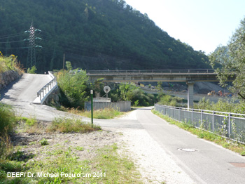 Brennerbahn historische Strecke Kardaun, Vlsersteg, Atzwang, Kastelruth, Waidbruck. DEEF / Dr. Michael Populorum 2011