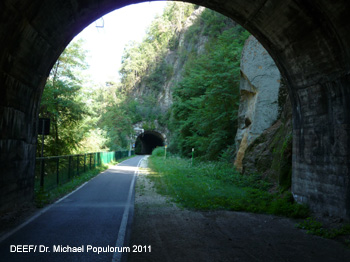 Brennerbahn historische Strecke Kardaun, Vlsersteg, Atzwang, Kastelruth, Waidbruck. DEEF / Dr. Michael Populorum 2011