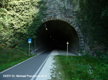 Brennerbahn historische Strecke Kardaun, Völsersteg, Atzwang, Kastelruth, Waidbruck. DEEF / Dr. Michael Populorum 2011