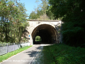 Brennerbahn historische Strecke Kardaun, Völsersteg, Atzwang, Kastelruth, Waidbruck. DEEF / Dr. Michael Populorum 2011