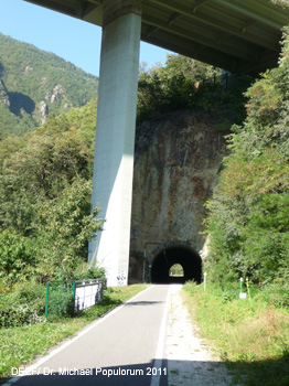 Brennerbahn historische Strecke Kardaun, Völsersteg, Atzwang, Kastelruth, Waidbruck. DEEF / Dr. Michael Populorum 2011
