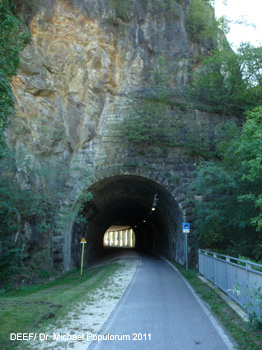 Brennerbahn historische Strecke Kardaun, Völsersteg, Atzwang, Kastelruth, Waidbruck. DEEF / Dr. Michael Populorum 2011