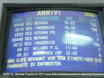 Brennerbahn  - auf den Spuren der alten Brennerbahn vom Brenner bis nach Gossensa. Dr. Michael Populorum, Chefredakteur DEEF Dokumentationszentrum fr Europische Eisenbahnforschung 2011