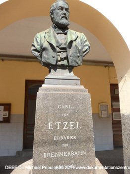 Karl von Etzel Denkmal im Bahnhof Brenner; Brennerbahn DEEF Dr. Michael Populorum 2012