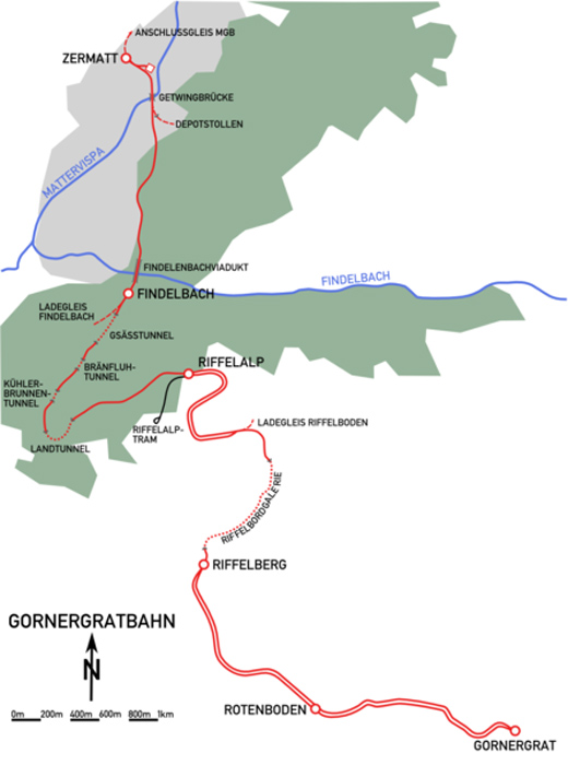 Plan Gornergratbahn, Quelle Wikipedia gemeinfreu; Gornergratbahn - DEEF Dr. Michael Populorum