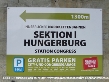 Hungerburgbahn Innsbruck. Standseilbahn 1906-2005. DEEF / Dr. Populorum. Dokumentationszentrum für Europäische Eisenbahnforschung. Salzburg/Österreich