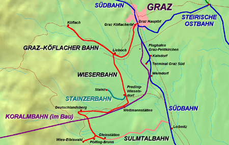 Dr. Michael Populorum / DEEF: Die Wieserbahn von Lieboch nach Wies-Eibiswald; Foto Wikipedia gemeinfrei User Steindy