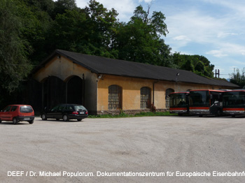Eisenbahnarchologische Wanderung auf der ehemaligen beretscherbahn von Bozen ber Sigmundskron und Eppan nach Kaltern. DEEF / Dr. Michael Populorum