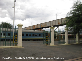 Bahnhof Windhuk 2010. Eisenbahnen in Deutsch-Südwestafrika / Namibia. DEEF Dr. Michael Populorum
