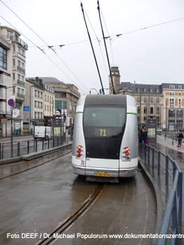 Tramway de Nancy. Foto DEEF / Dr. Michael Populorum, Dokumentationszentrum für Europäische Eisenbahnforschung