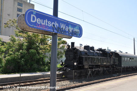Nordbahn 175 Jahre Eisenbahn für Österreich Dampfsonderzug Wien Deutsch Wagram zum Spargelfest 2012. DEEF / Dr. Michael Populorum
