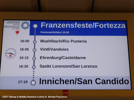 Pustertalbahn Franzensfeste - Bruneck - Toblach - Innichen; DEEF/Dr. Michael Populorum