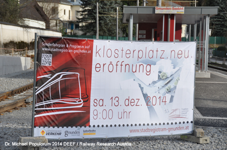 foto bild image picture Stadt Regio Tram Gmunden Eröffnung Klosterplatz 2014 DEEF Dr. Michael Populorum