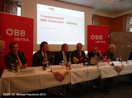 PK 10.1.2013 Neubaustrecke HL-Strecke Westbahn Salzburg bis Kstendorf. DEEF / Dr. Michael Populorum 2013
