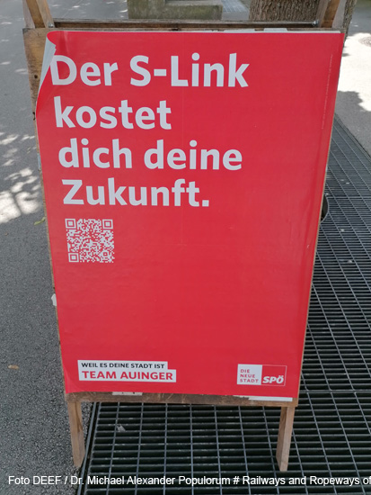 S-Link Salzburg Regionalstadtbahn Plakat SPÖ Team Auinger Verhinderer Nein Sager