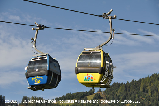 Foto Bild Möseralmbahn Gondelbahn Seilbahn Fiss Serfaus Ladis Tirol Österreich picture cable car gondola lift Europa 