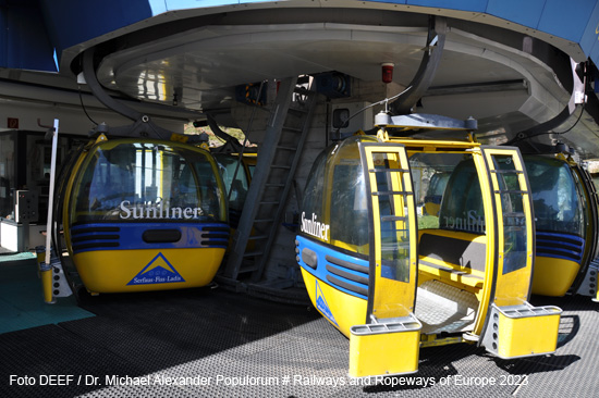 Foto Sunliner Bild Gondelbahn Seilbahn Serfaus Fiss Ladis Tirol Österreich cable car gondola lift Alpen Tourismus