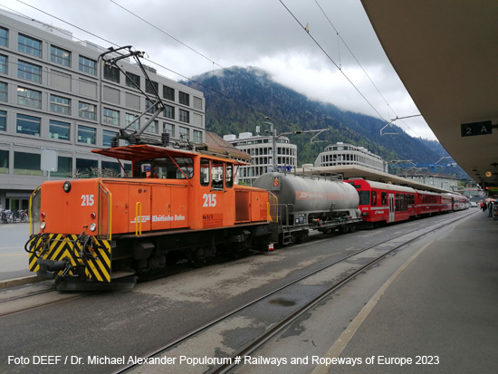 Arosabahn Chur Güterzug Regiozug Verschub Foto Bild Schweiz Rhätische Bahn