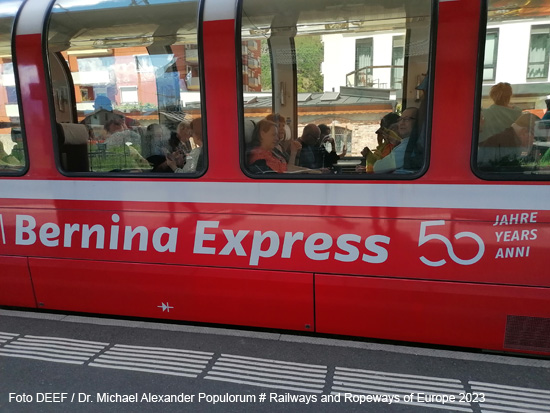 Panoramawagen Panoramawaggon Bernina Express Rhätische Bahn Waggon Tirano Foto Bild