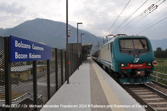 Bozen Meraner Bahn Eisenbahn Südtirol Italien Sigmundskron Terlan Andrian Siebeneich Vilpian Nals Gargazon Lana Burgstall Meran SAD Trenitalia