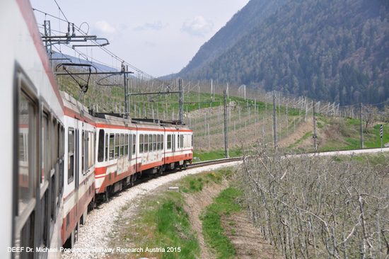 Nonstalbahn Lokalbahn Ferrovia Trento Male Marilleva Mezzana Eisenbahn Trentino Italien Mezzocorona Mezzolombardo Dermulo Cles Nonstal Val di Non Val di Sole Sul Sulzberg Nonsberg Triebwagen
