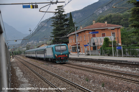 Südtirolerbahn Etschtalbahn Brennerbahn Eisenbahnstrecke Bozen Verona Auer Mezzocorona Trient Trento Rovereto Mori Ala Südtirol Trentino Venetien Eisenbahn 