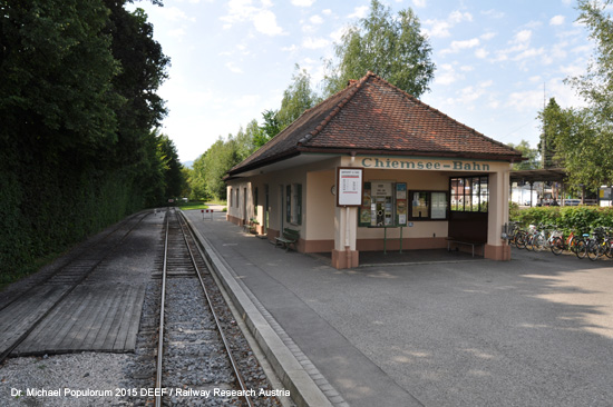Chiemseebahn Eisenbahn Prien am Chiemsee Stock Hafen Bockerlbahn Bayern