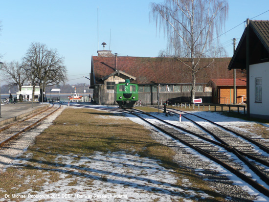 Chiemseebahn Eisenbahn Prien am Chiemsee Stock Hafen Bockerlbahn Bayern