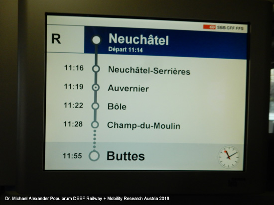 Bahnstrecke Neuenburg - Travers - Buttes - Pontarlier Linie Val-de-Travers Franco-Suisse-Linie Eisenbahn Schweiz