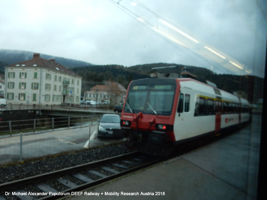 Bahnstrecke Neuenburg - Travers - Buttes - Pontarlier Linie Val-de-Travers Franco-Suisse-Linie Eisenbahn Schweiz