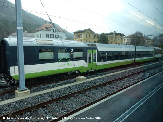 Bahnstrecke Neuenburg - Travers - Buttes - Pontarlier Linie Val-de-Travers Franco-Suisse-Linie Eisenbahn Schweiz