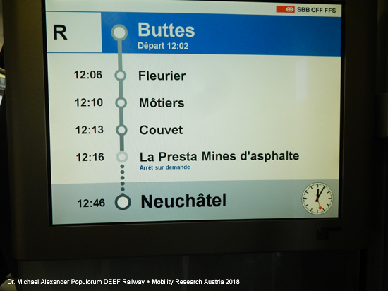 Bahnstrecke Neuenburg - Travers - Buttes - Pontarlier Linie Val-de-Travers Franco-Suisse-Linie Eisenbahn Schweiz