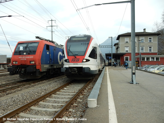 Eisenbahnstrecke Cadenazzo Luino Eisenbahn Schweiz Italien Tessin
