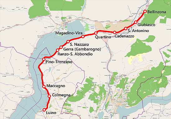 Eisenbahnstrecke Cadenazzo Luino Eisenbahn Schweiz Italien Tessin