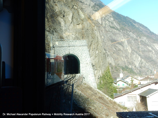 Mont Blanc-Express Martigny-Châtelard-Bahn MC Chemin de fer Martigny–Châtelard Eisenbahn Wallis Schweiz Frankreich