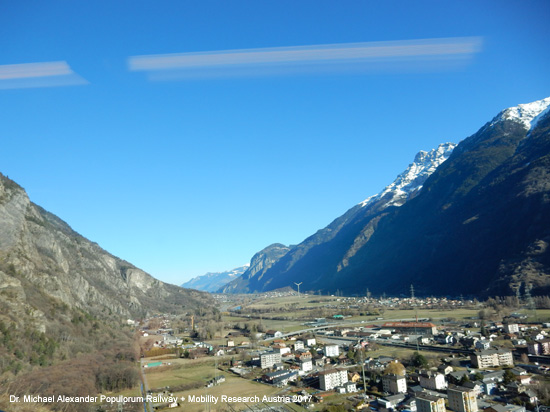 Mont Blanc-Express Martigny-Châtelard-Bahn MC Chemin de fer Martigny–Châtelard Eisenbahn Wallis Schweiz Frankreich