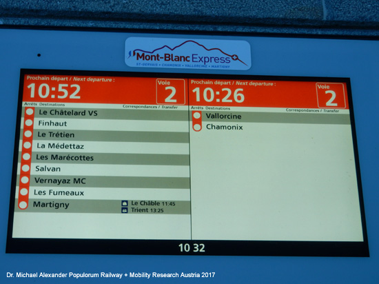 Mont Blanc-Express Martigny-Châtelard-Bahn MC Chemin de fer Martigny–Châtelard Eisenbahn Wallis Schweiz Frankreich