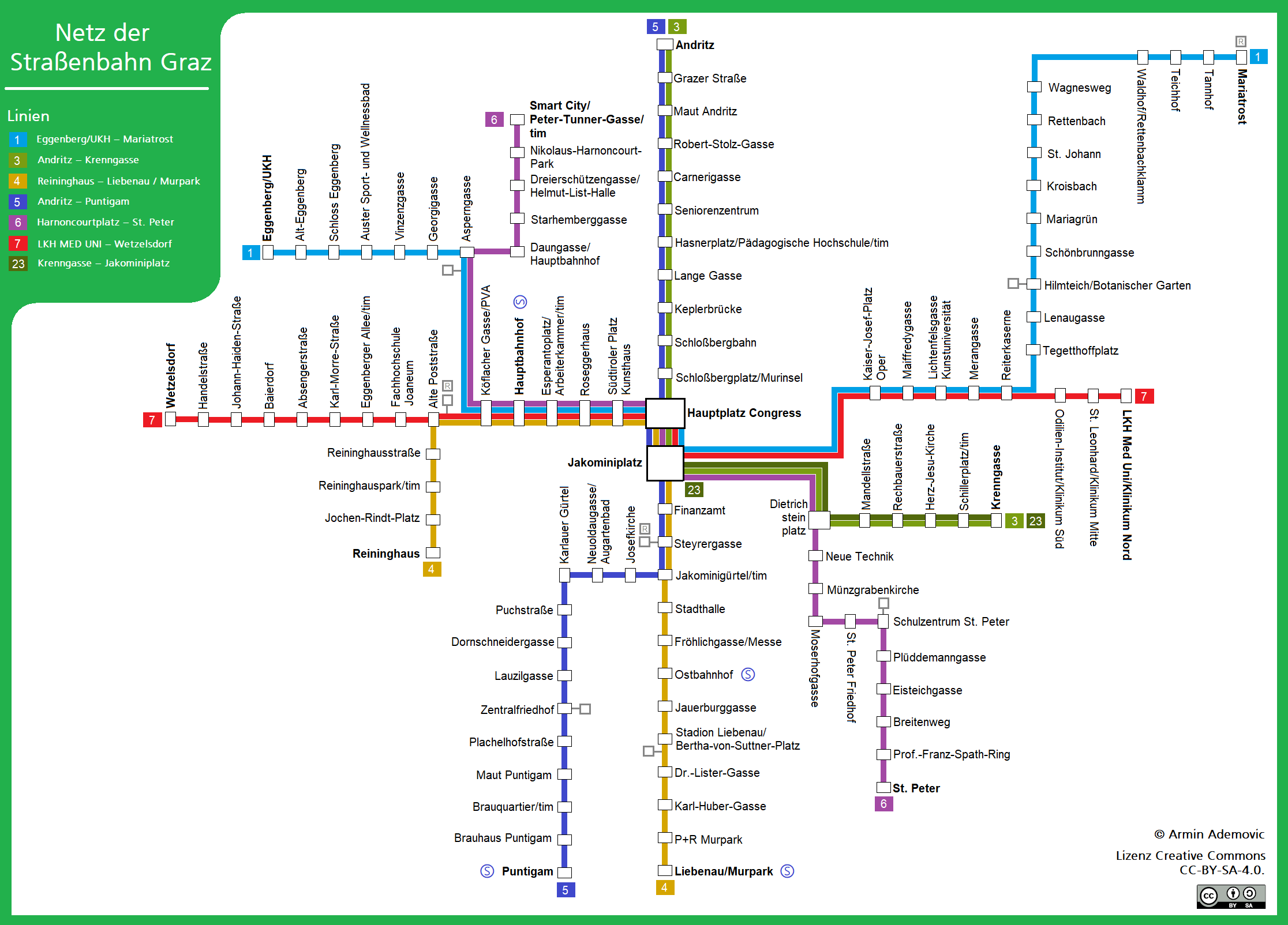 Netzplan Grazer Srraßenbahn