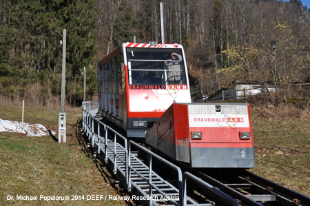 Braunwaldbahn Standseilbahn Linthal Kanton Glarus Schweiz