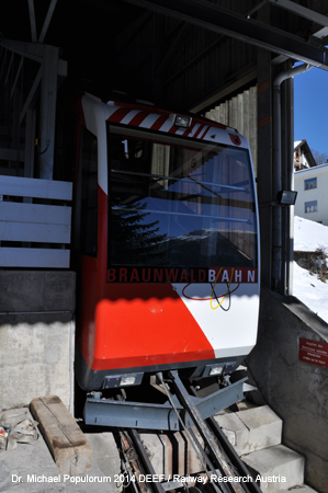 Braunwaldbahn Standseilbahn Linthal Kanton Glarus Schweiz