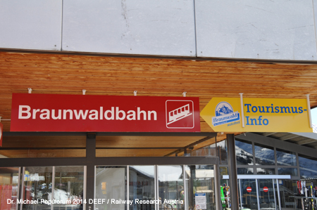 Braunwaldbahn Standseilbahn Linthal Kanton Glarus Schweiz